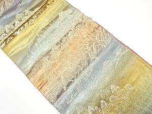 遠山に樹木風景模様織り出し袋帯